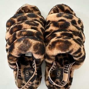 UGG Australia Fluff Yeah Sheepskin Slipper Panther/Leopard/Chetah Print